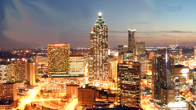 Downtown Atlanta at night