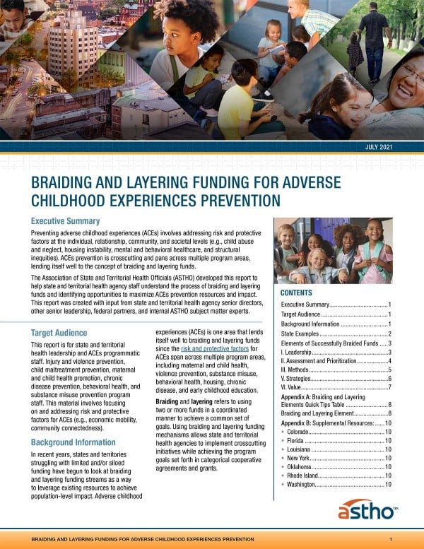 ASTHOReport: Braiding and Layering Funding for Adverse Childhood Experiences Prevention